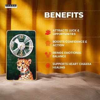 Cheetah Green Aventurine Crystal Clock