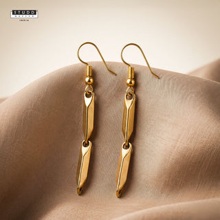 Classic Rice Dual Earring - 24k Gold Plated