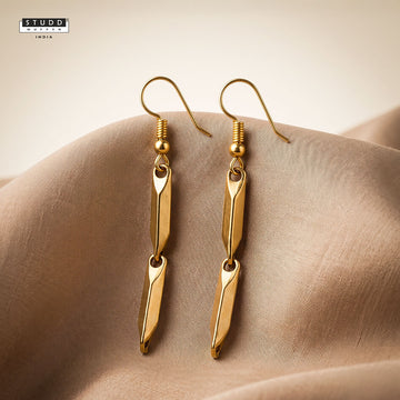 Classic Rice Dual Earring - 24k Gold Plated