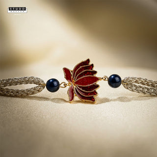 Divine Lotus Obsidian Crystal Rakhi