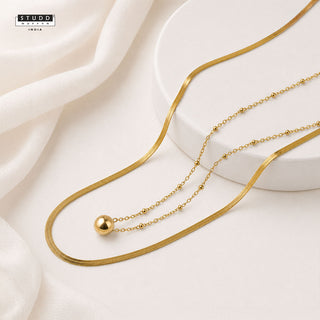 Dual Ball Chain - 24K Gold Plated
