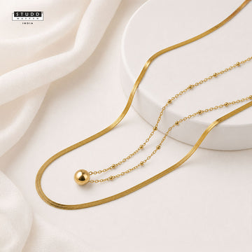 Dual Ball Chain - 24K Gold Plated