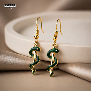 Elegant Snake Drop Earrings - 24k Gold Plated