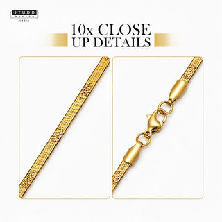 Embossed Snake Chain - 24k Gold Toned [ 55cm ]