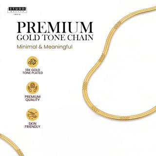 Embossed Snake Chain - 24k Gold Toned [ 55cm ]