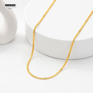 Embossed Snake Chain - 24k Gold Toned [ 55cm ]