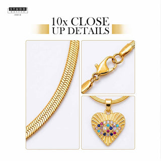 Crystal Pendant Eye of Affection – 24K Gold Tone Plated [With Chain]