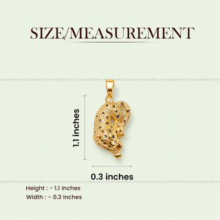 Fierce Tiger Pendant - 24k Gold Tone Plated [ Gold Chain ]