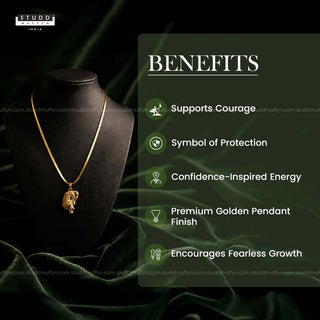 Fierce Tiger Pendant - 24k Gold Tone Plated [ Gold Chain ]