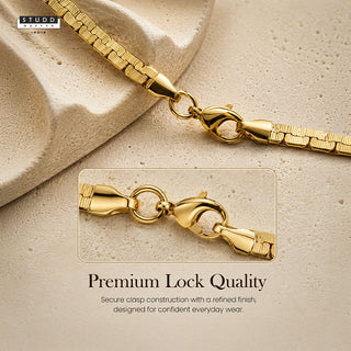 Flat Brick Bracelet – 24K Gold Tone