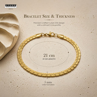 Flat Brick Bracelet – 24K Gold Tone