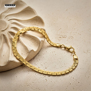 Flat Brick Bracelet – 24K Gold Tone