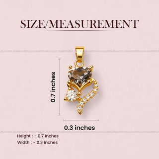 Wisdom Fox Pendant - 24k Gold Tone Plated [ With Chain ]