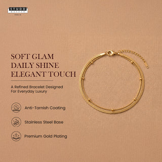 Dual Snake Satellite Bracelet [Gold ]