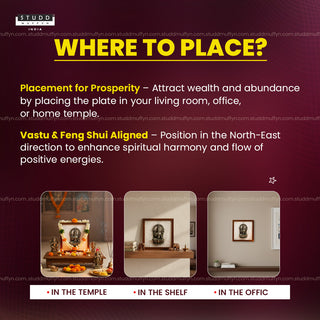 Goddess Lakshmi Pyrite-Selenite 3D Plate (Complimentary wooden frame)