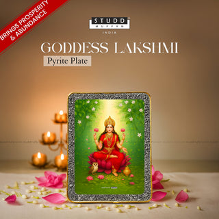 Goddess Lakshmi Pyrite Plate [Rectangle shape]
