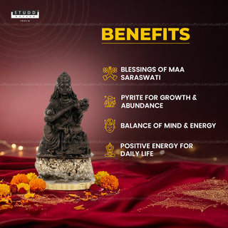 Goddess Saraswati on Pyrite Geode I Miniature Series