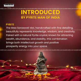 Goddess Saraswati on Pyrite Geode I Miniature Series