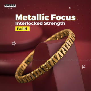 Gold Weave Hematite Sleek Bracelet