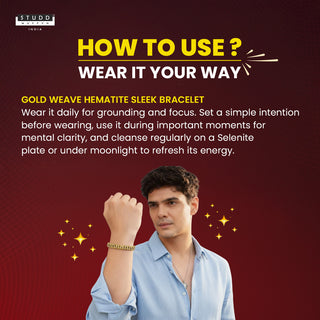 Gold Weave Hematite Sleek Bracelet