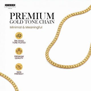 Gold Braided Flat Chain [ 55cm ]