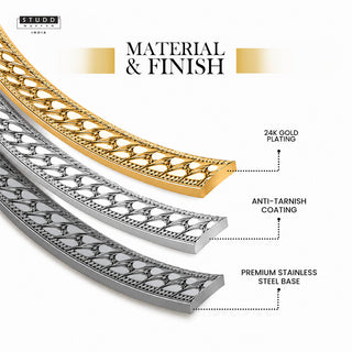 Gold Braided Flat Chain [ 55cm ]
