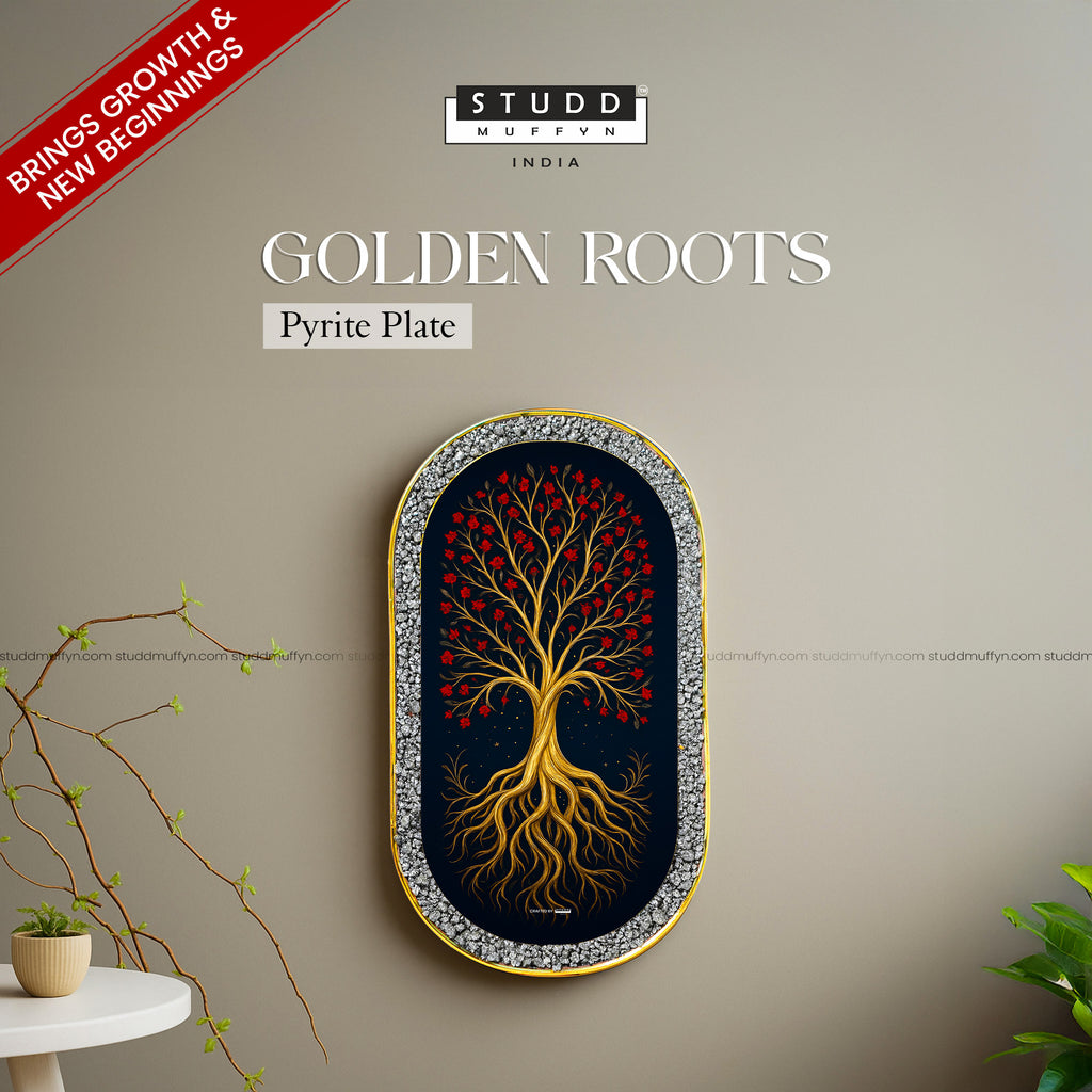 Golden Roots Pyrite Plate [Capsule Shape] – Studd Muffyn