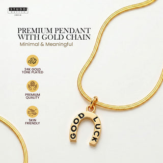 Good Luck Pendant - 24k Gold Tone Plated [ With Chain ]