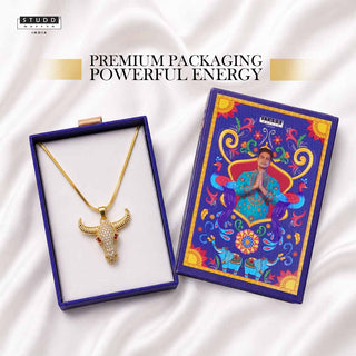 Guardian Bull Pendant - 24k Gold Tone Plated [ Gold Chain ]