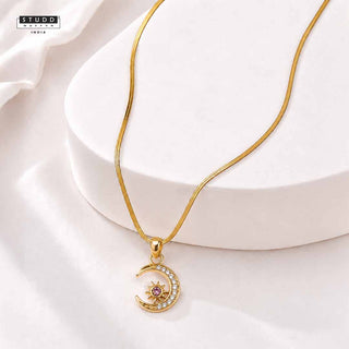 Half Moon Pendant with Chain