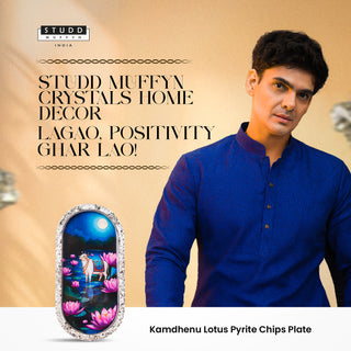 Kamdhenu Lotus Pyrite Trinket Tray [Capsule Shape]