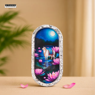 Kamdhenu Lotus Pyrite Trinket Tray [Capsule Shape]