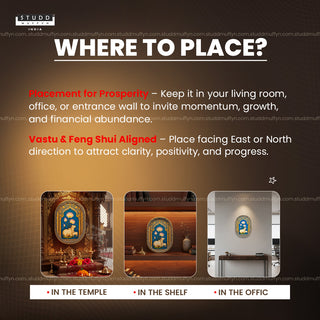 Kamdhenu with Lotus Pyrite Plate [ Rounded Rectangle ]