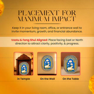 Kamdhenu with Lotus Pyrite Plate [ Rounded Rectangle ]