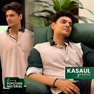 Kasaul Greens | Luxury Popcorn Material | Men Shirt