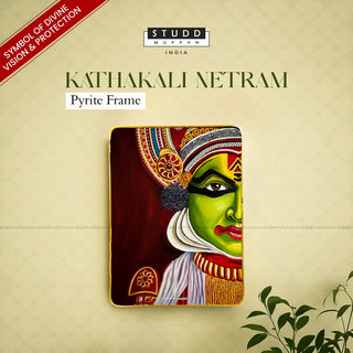 Kathakali Netram Pyrite-Tourmaline Frame [ Rectangle Shape ]