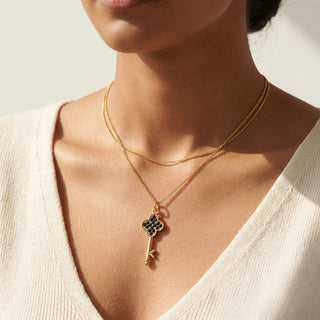 Key Pendant -  24K Gold Tone