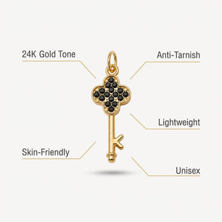 Key Pendant -  24K Gold Tone