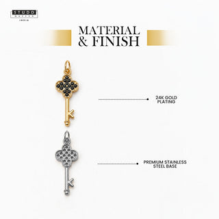 Key Pendant - 24k Gold Tone Plated [ With Chain ]