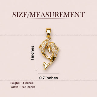 Aqua of Koi Fish - 24k Gold Tone Plated [ With Chain ]