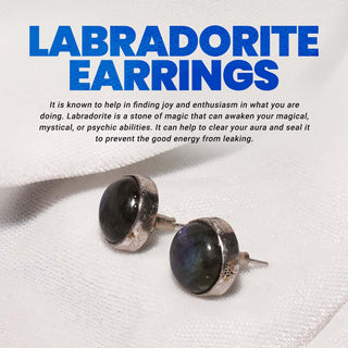 Natural Labradorite Stud Earrings