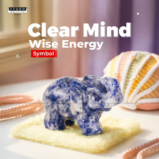 Lapis Lazuli Crystal Elephant| Miniature Series