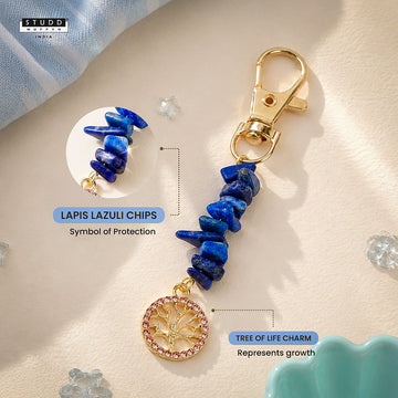 Lapis Lazuli Crystal Keychain