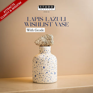 Lapis Lazuli Wishlist Vase With Pyrite Geode