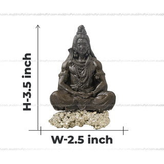 Lord Shiva on Pyrite Geode I Miniature Series