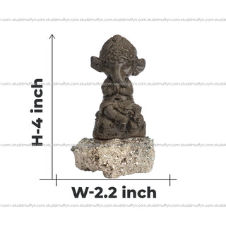 Lord Ganesha on Pyrite Geode I Miniature Series