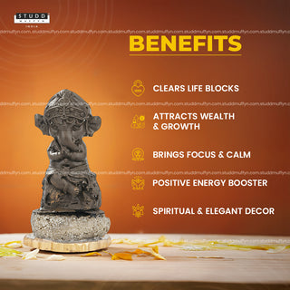 Lord Ganesha on Pyrite Geode I Miniature Series