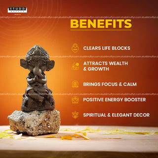 Lord Ganesha on Pyrite Geode I Miniature Series