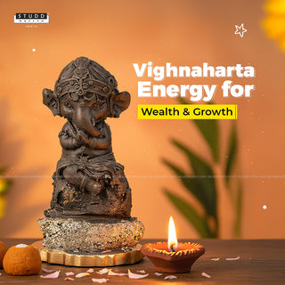 Lord Ganesha on Pyrite Geode I Miniature Series