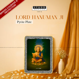 Lord Hanuman Ji Pyrite Plate [Rectangle Plate]